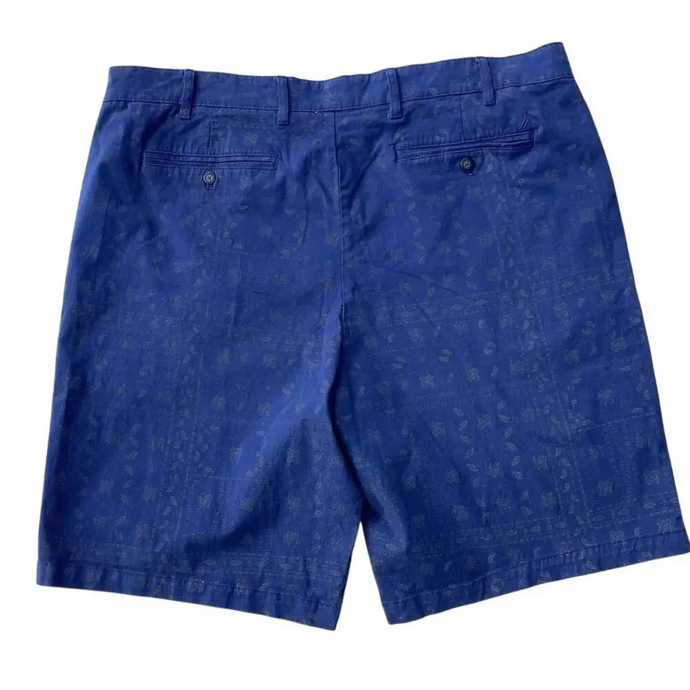 Nautica Men's Blue Paisley Bermuda Shorts‎ Size 46 W